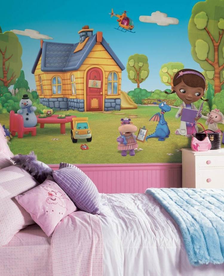 Nápady na dizajn steny detskej izby - inšpirované rozprávkami