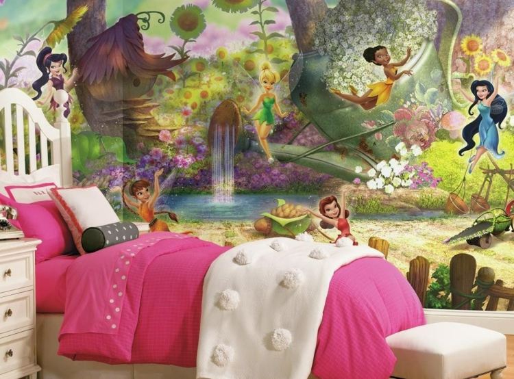 Fototapeta v detskej izbe rozprávková ružová perina