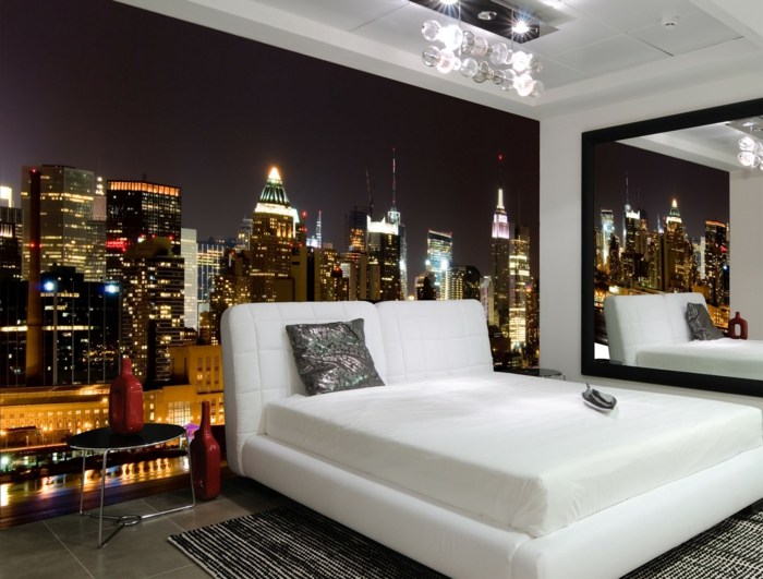 Fototapeta New York v spálni Zrkadlová stena s nástennou maľbou v New Yorku