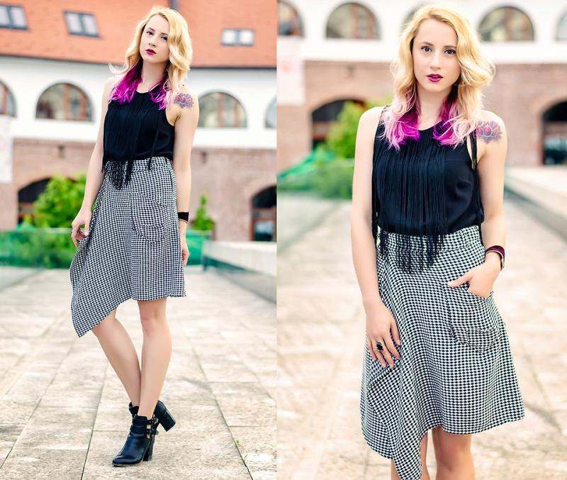 Moderný štýl vhodný do mesta - top s okrajmi Fringed-shirt-do-it-yourself-DIY-top-elegantné