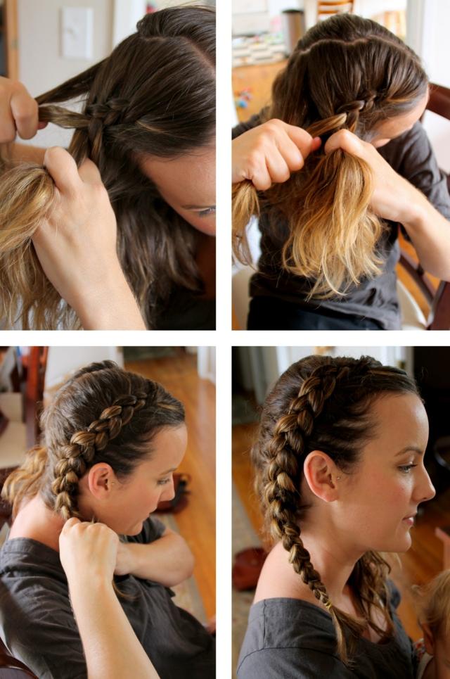 návod na francúzsky vrkoč krok za krokom top účesy stredne dlhé vlasy Návod na pletenie krok za krokom vysvetlil fotografie s návodom