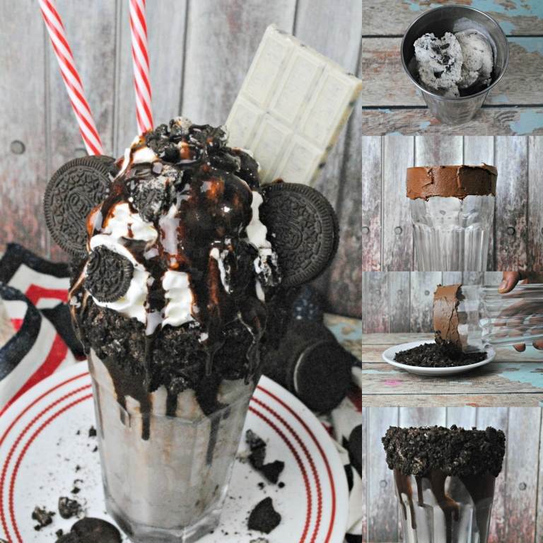 Pokyny na recept na Oreo Freakshake Vanilková zmrzlina Letný dezert