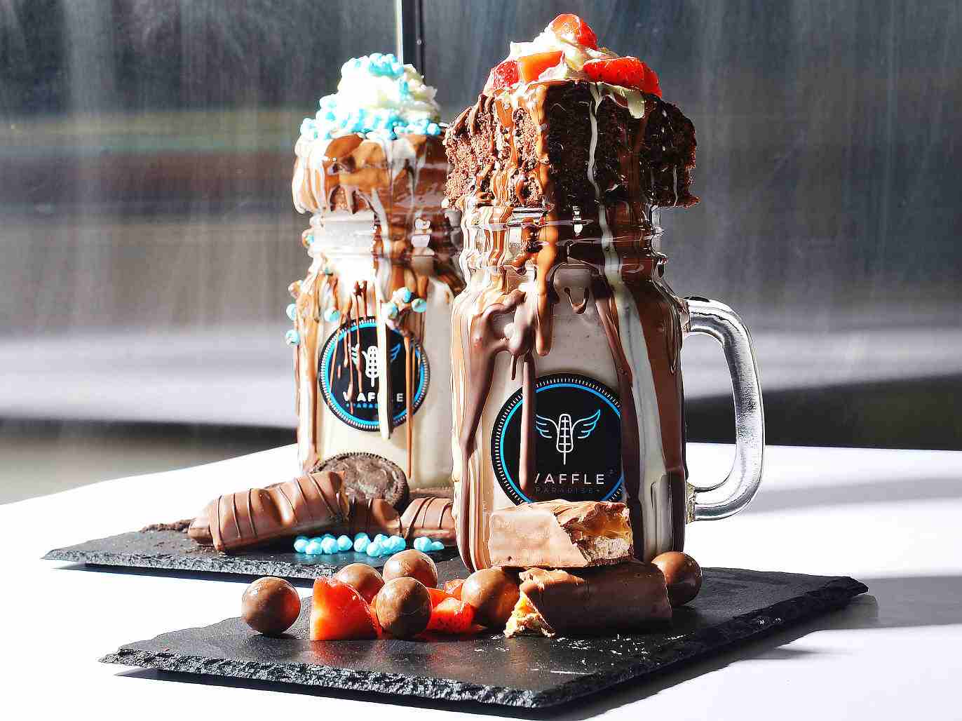 Freakshake Recept Toffifee Čokoládová torta Snickers Čokoládová tyčinka Milkshake
