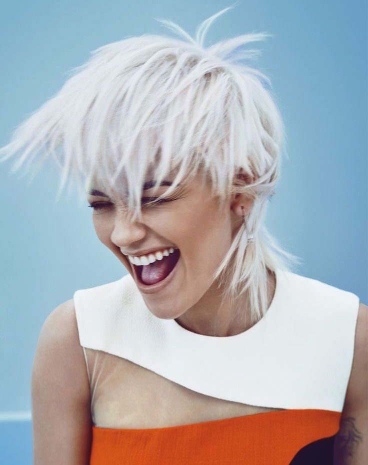 Nezbedné krátke účesy Nezbedné krátke účesy-dámy-hviezdy-strieborná-blond-rita-ora