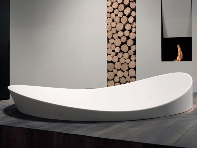 Samostatne stojaca dizajnérska vaňa do polovice výšky na zariadenie obývačky Antonio Lupi mario-ferrarini