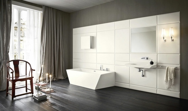 Umývadlová vaňová drevená podlaha