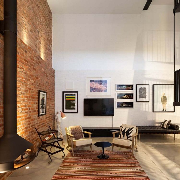 otvorený obývacia izba televízne kreslá nástenný umelecký koberec