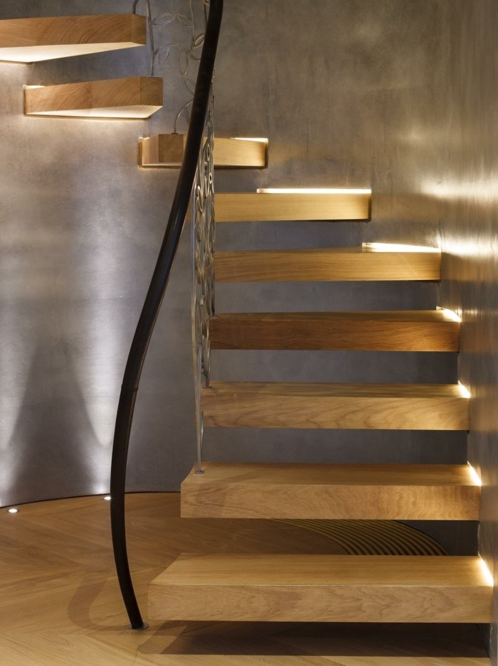 konzolové schodisko integrované nápady na osvetlenie svieže moderné
