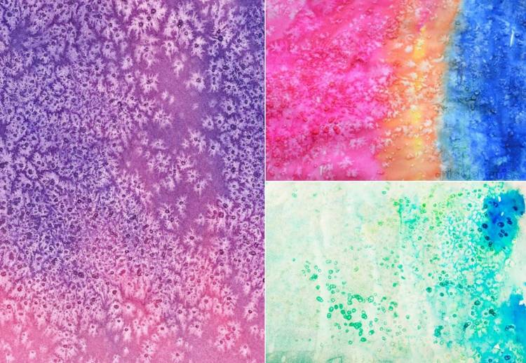 Posypte akvarelovými obrázkami soľou a získajte krásne a kreatívne efekty