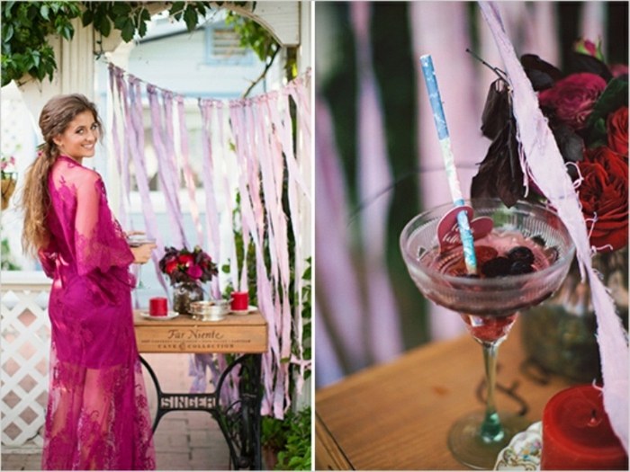 Na svadbe bol ponúkaný čerstvo vylisovaný džús a koktaily raňajky svadobné družička koktejlové bobuľové šaty