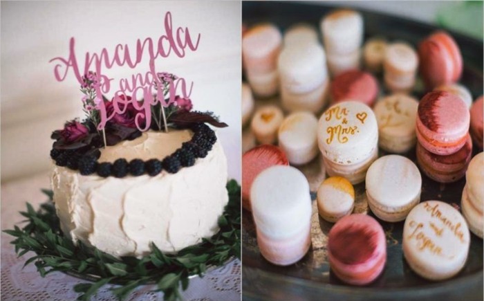 Raňajková svadobná torta s černicami a sušienkami cookies na svadobnú tortu raňajky svadobné bobule