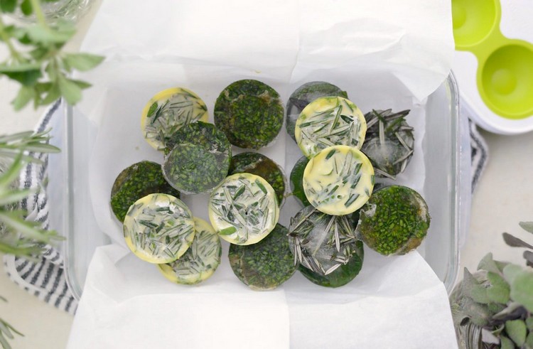 bylinky zmraziť odrody olivový olej maslo voda