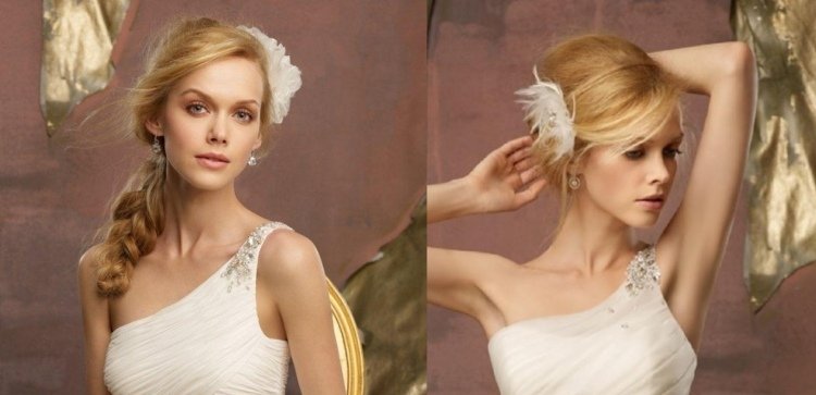 romantický zapletaný účes alebo elegantné updo? účes-šaty-s-nosičom-svadobný-zapletaný účes-updo-vlasy-šperky-biele