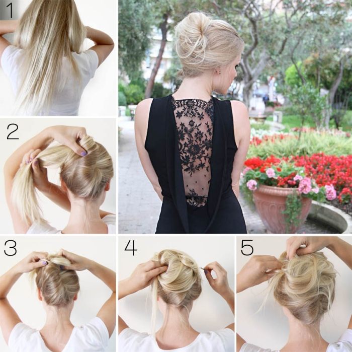 ležérny banánový účes pre dlhé vlasy účes-prvé-rande-nápad-updo