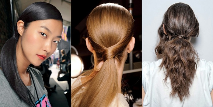 nápady účes chvost v jarných variantoch dámsky vzhľad