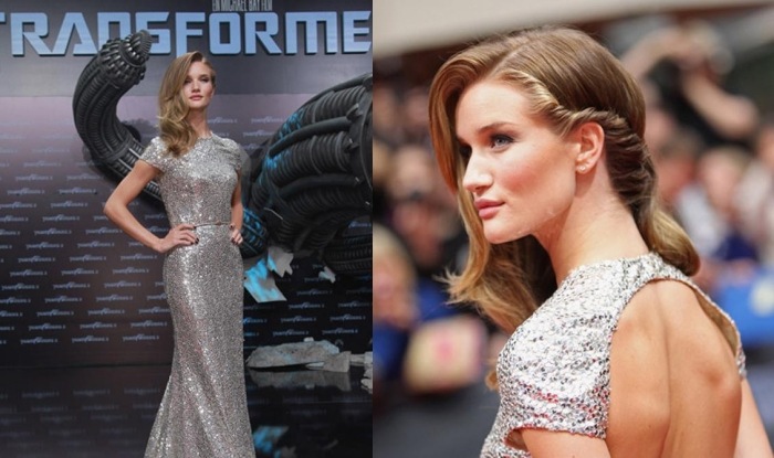 Krútenie a pripínanie vlasov - Rosie Huntington Whiteley účes na Vianoce-nápady-vlásenka-rosie-huntington-whiteley