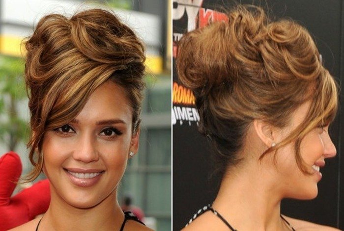 slávne účesy pripnuté vlasy ako hviezdy Bun-casual-with-volume