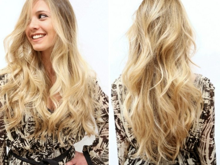 Účesy pre blond vlasy - kučery blond vlasy dlhé vlny účesy nápady na styling