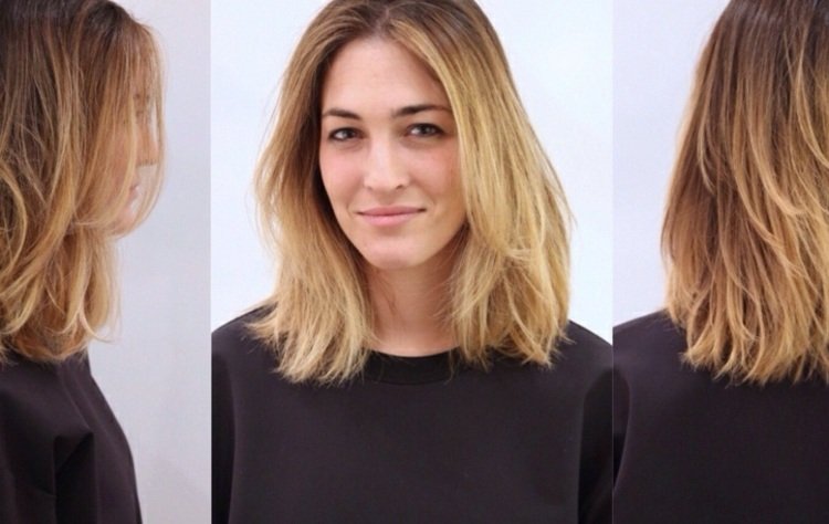 Ombre farba vlasov na bob účes účes bob po ramená pre nápady na blond vlasy