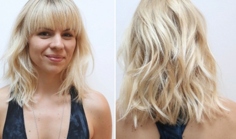 Blond vlasy - nápady na styling pre jemné vlasy Bob bang blond vlasy ostrihať viac objemu