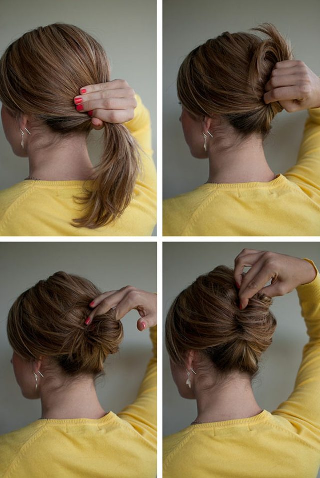 Ako si vyrobiť žemľu svojpomocne Variant updo-do-it-yourself