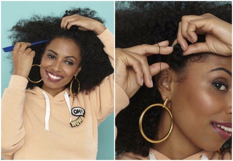 Účes pre prírodné kučeravé pootvorené afro vlasy