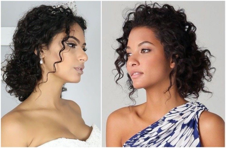 voľný účes s kučerami nízky drdol