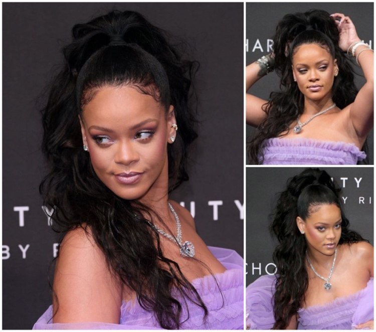 Dlhý účes s kučerami - vysoký chvost a pootvorené vlasy