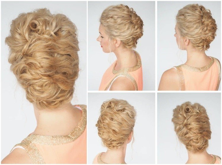 Jednoduché updo s kučeravým francúzskym twistom