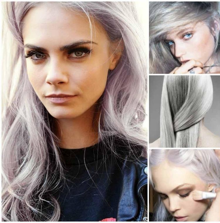 Cara Delevinge so striebornými blond vlasmi účesy-móda-trend-farba-platina-strieborná-blond-vlasy-Cara-Delevingne