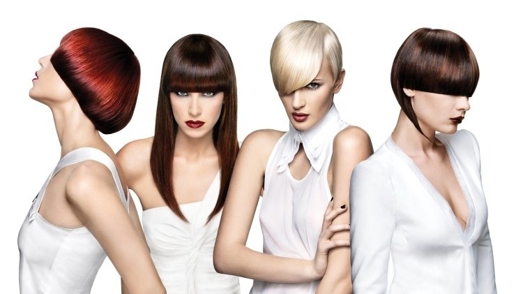 Módne trendy v účesoch 2015 Stredne dlhé účesy -color-hair-trend-2015-geometrický strih-rovný-rovný