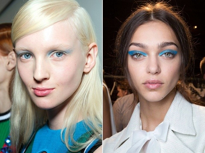 modré očné tiene jar 2015 trendy Očné tiene jar 2015 trendy líčenie