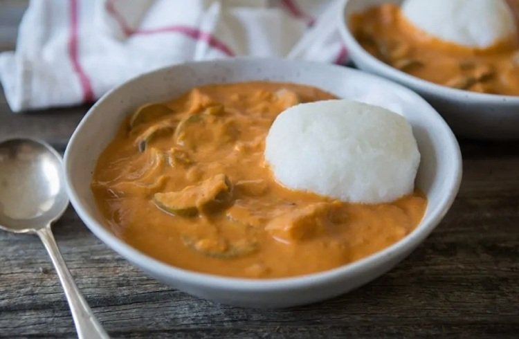 Fufu s arašidovou polievkou recept na vegetariánske jedlá