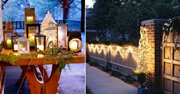 Svietidlá so svietidlami so svietidlami so záhradným stolom LED sviečky záhradný stôl rozprávkové svetlá záhradný plot