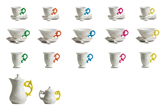 hrnčeky iwares seletti klasické dekorácie porcelánové farebné úchytky hrnčeky kolekcie iwares klasické dekorácie porcelánové farebné úchytky