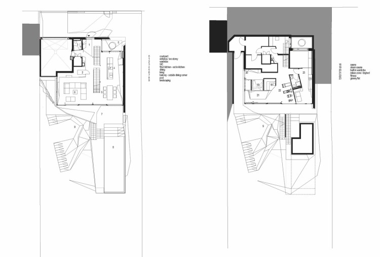 futuristická architektúra budova dom plán pôdorys