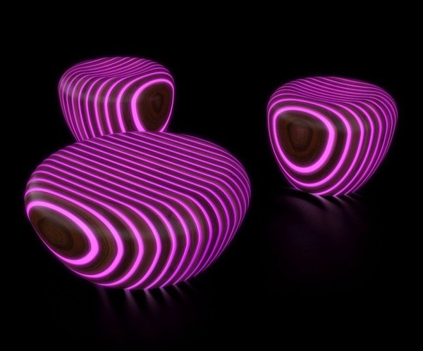 Inovatívny dizajn nábytku na miešanie farieb RGB s LED svetlom
