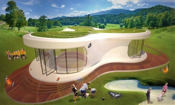 futuristická učebňa - moderný vonkajší dizajn