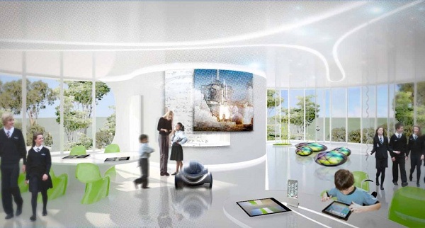 otvorená sklenená fasáda - inovatívny dizajn - škola