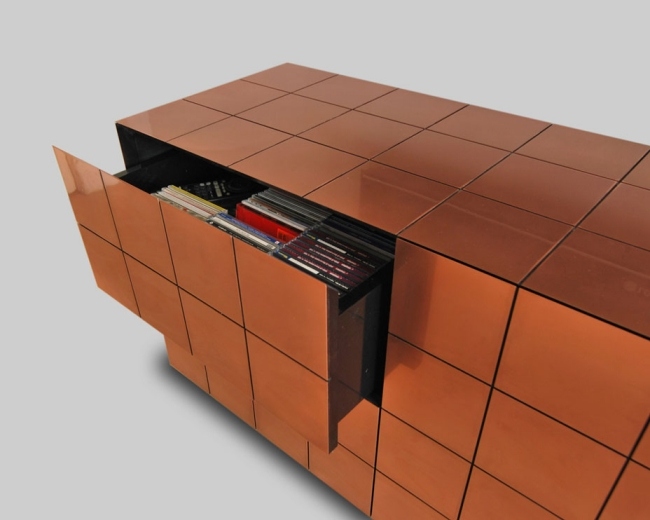 medený kabinet moderný dizajn nábytku od Daan Mulder