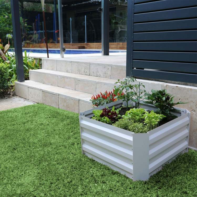 vytvorenie záhrady pre deti malé zeleninové škvrny-šalát-paprika-paradajka