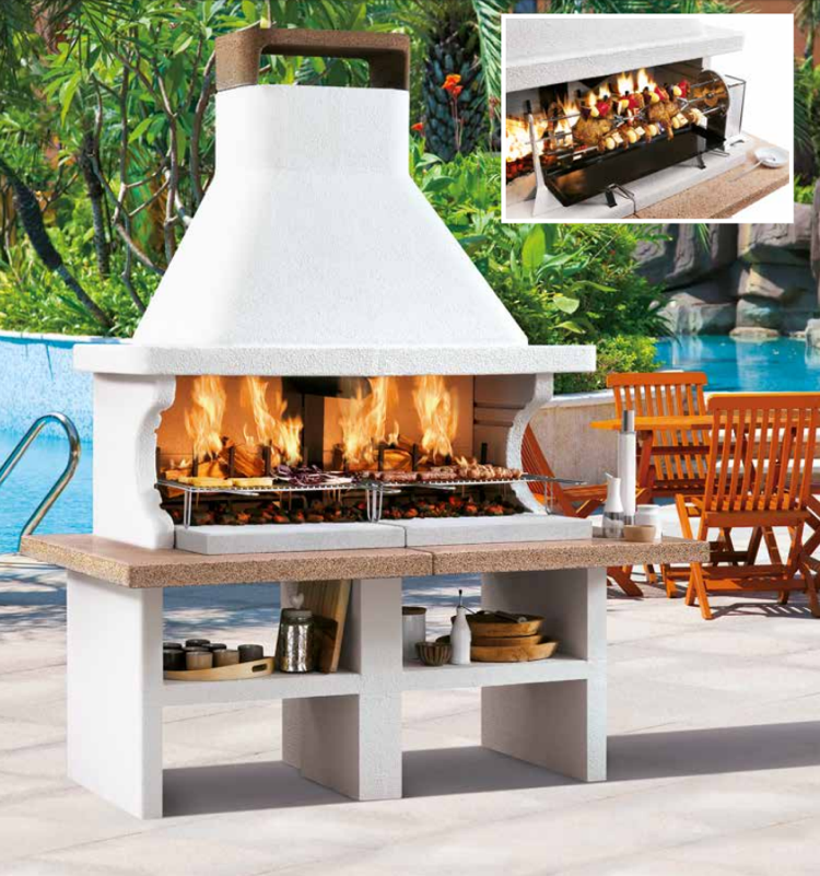 záhradný gril-krb-voľne stojaci-komín-funkčný-dvojitý