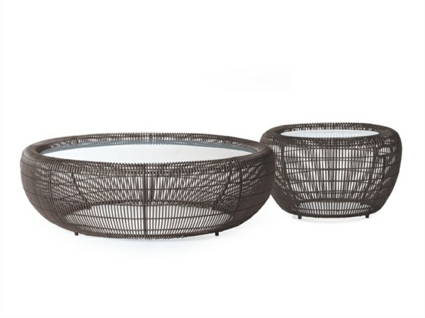 Záhradný ratanový sklenený tanier