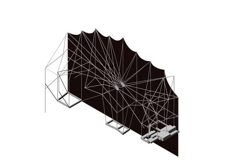 vertikálna záhrada so vzduchovým chladením pokrývajúcim susednú stenu záhradný bazén-vzduch-chladiaci-systém-zrkadlo-exteriér-stena-strop-dizajn-konštrukcia