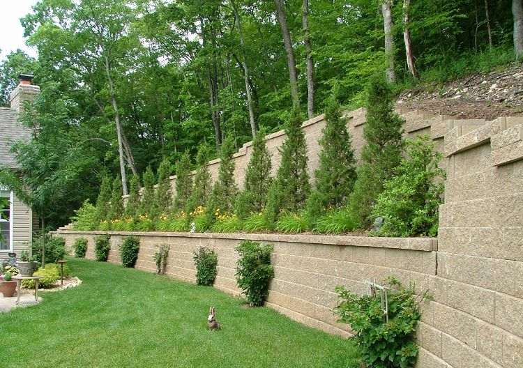 záhradné terasy svah záhradná terasa záhradný dizajn záhradníctvo jeseň stena terénne úpravy