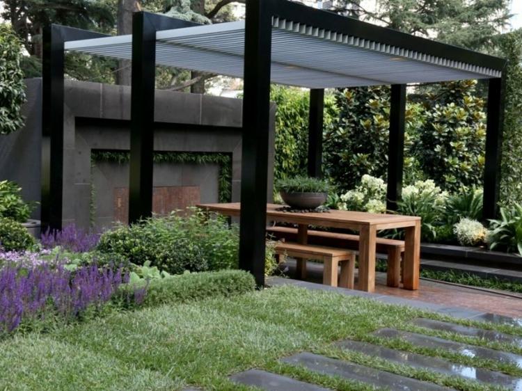 záhradná úprava-trávnik-drevo-nábytok-živý plot-kvety-melbourne-show