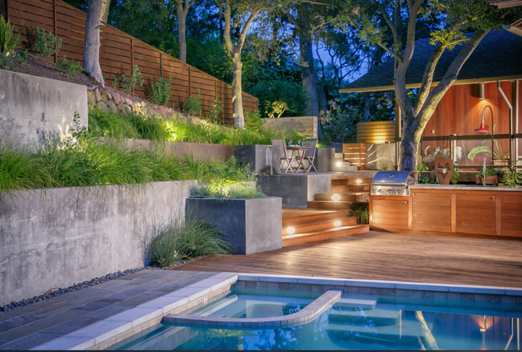 záhradné osvetlenie-led-schody-vstavané-svetlá-vonkajšia-kuchyňa