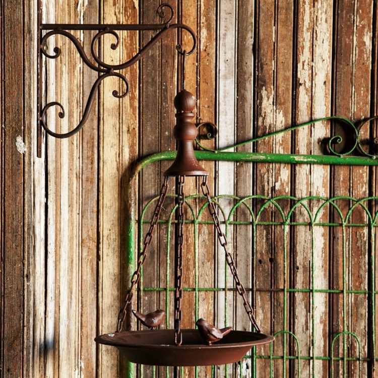 vtáčie kúpele hrdzavý dizajn nástenná dekorácia záhradný rustikálny dizajn