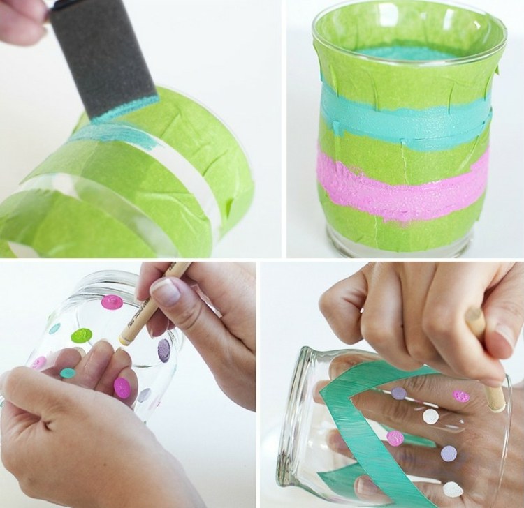 záhradná párty-dekorácia-vzor-bodky-pruhy-farebné