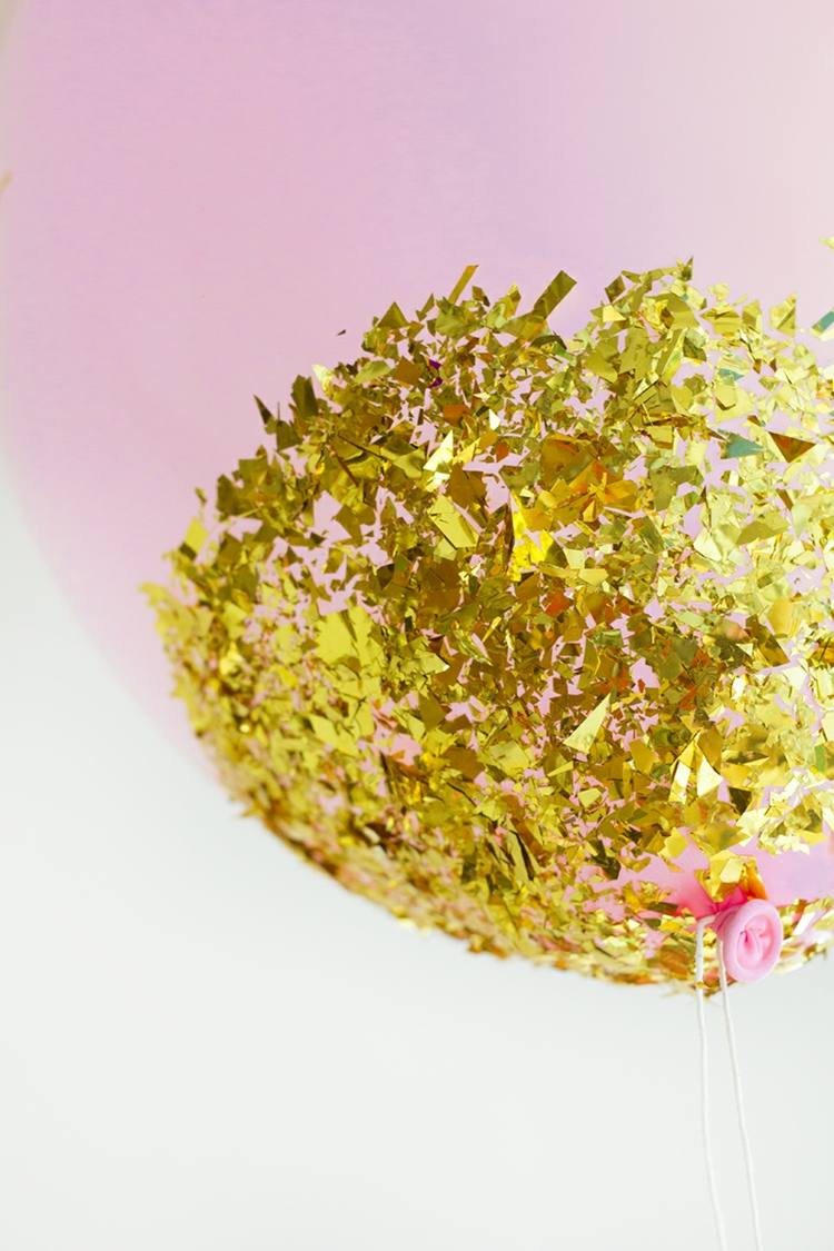 záhradná párty-dekorácia-konfety-dekorácia-zlato-lepidlo-nápad pre začiatočníkov